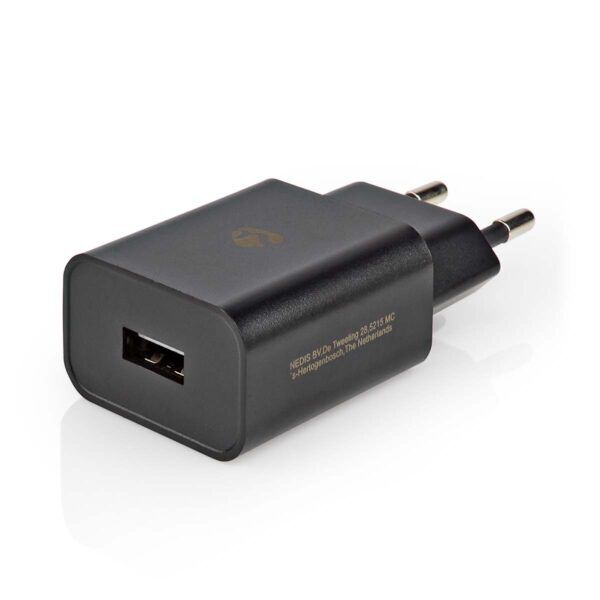 USB Oplader | 1x 2.4 A | USB-A | 12 W | Zwart - Afbeelding 3