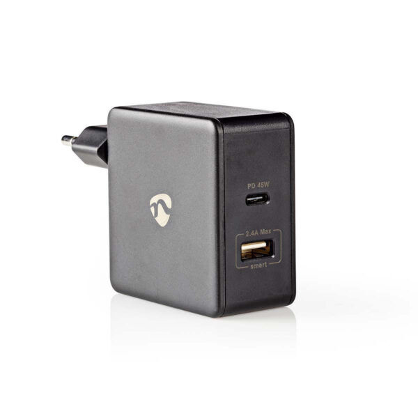 USB Oplader | 45 W | Snellaad functie | 2.25 / 2.4 / 3.0 A  | USB-A / USB-C