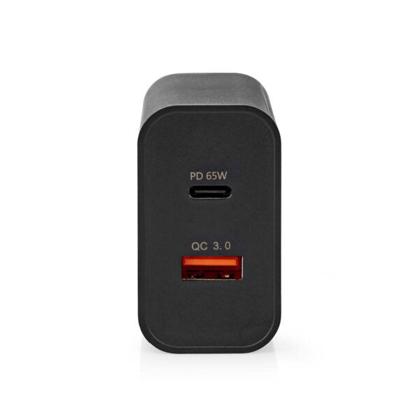 USB Oplader | 65 W | Snellader | 2.0 / 2.25 / 3.25 A | 1 x USB-A / 1 x USB-C - Afbeelding 2