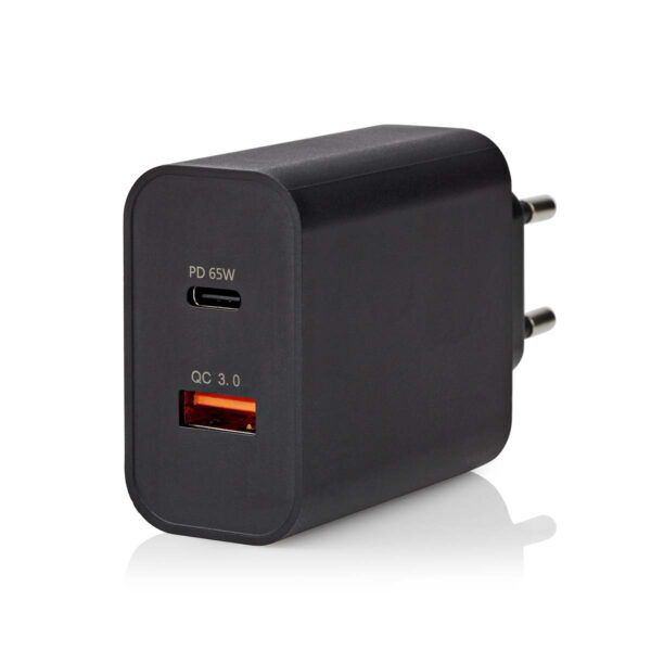 USB Oplader | 65 W | Snellader | 2.0 / 2.25 / 3.25 A | 1 x USB-A / 1 x USB-C - Afbeelding 3