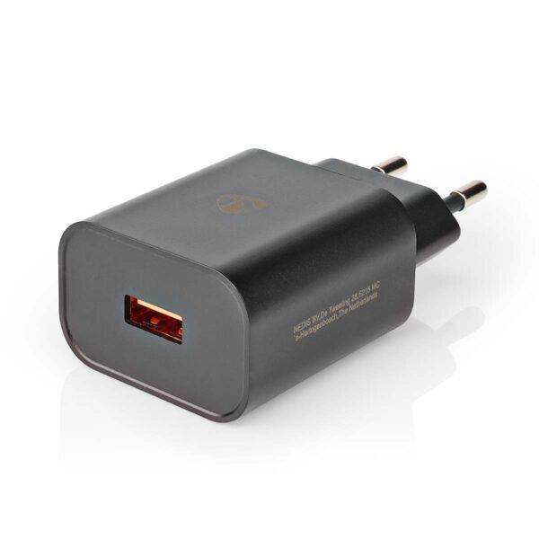 USB Oplader | 18 W | Snellader | 1.5 / 2.0 / 3.0 A | USB-A | Zwart - Afbeelding 3