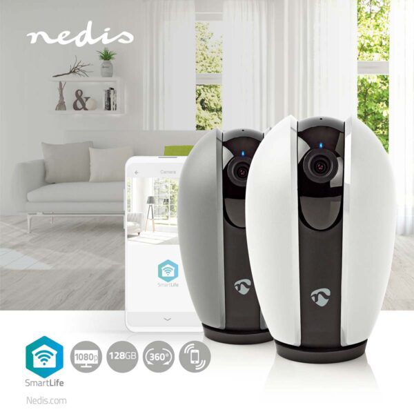 SmartLife Camera voor Binnen | Wi-Fi | Full HD | Pan tilt | Donkergrijs / Wit - Afbeelding 12