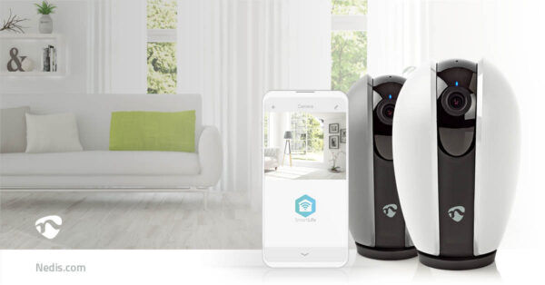 SmartLife Camera voor Binnen | Wi-Fi | Full HD | Pan tilt | Donkergrijs / Wit - Afbeelding 3