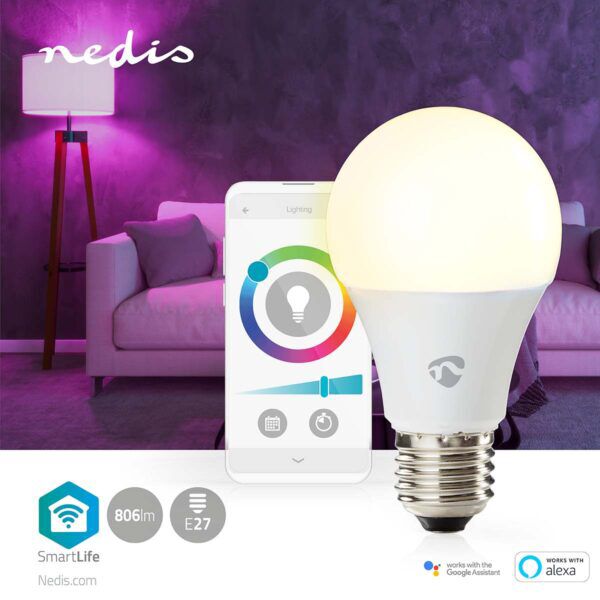 SmartLife Multicolour Lamp | Wi-Fi | E27 | 806 lm | 9 W | RGB / Warm tot Koel Wit | 2700K - 6500K - Afbeelding 6