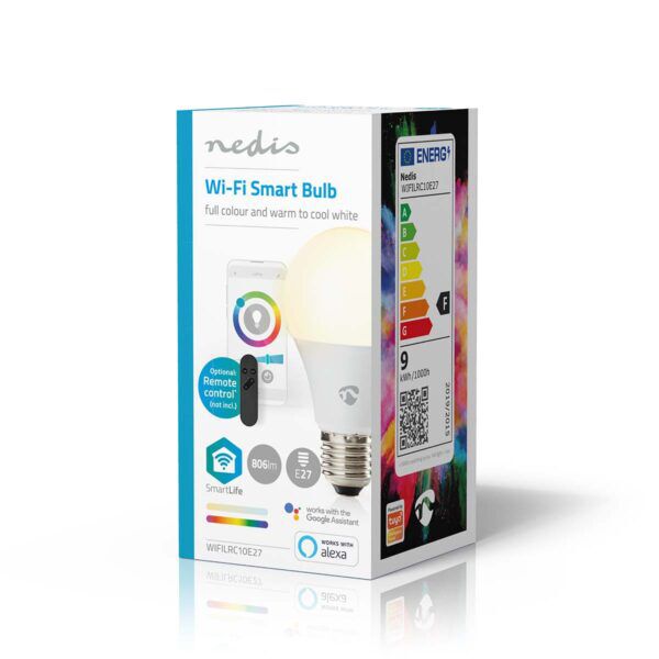 SmartLife Multicolour Lamp | Wi-Fi | E27 | 806 lm | 9 W | RGB / Warm tot Koel Wit | 2700K - 6500K - Afbeelding 4