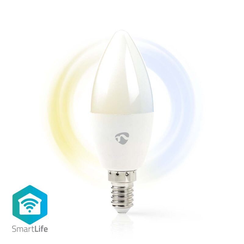 Product thumbnail SmartLife LED Kaars | Wi-Fi | E14 | 470 lm | 4.9 W | Warm tot Koel Wit | 2700K - 6500K