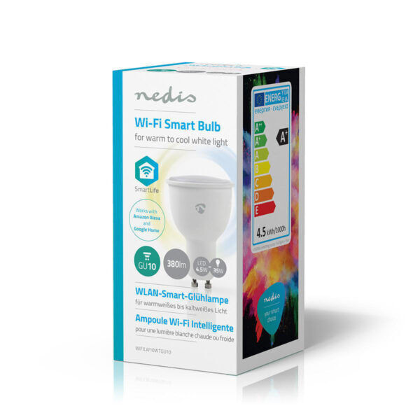Wi-Fi smart LED-lamp | Warm- tot Koud-Wit | GU10 | 380LM - Afbeelding 2