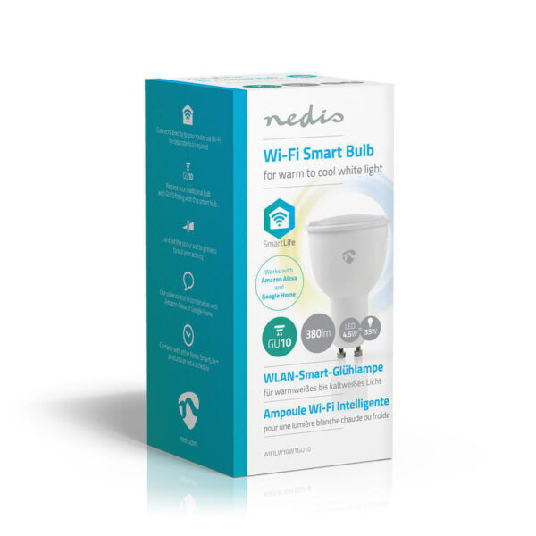 Wi-Fi smart LED-lamp | Warm- tot Koud-Wit | GU10 | 380LM - Afbeelding 3