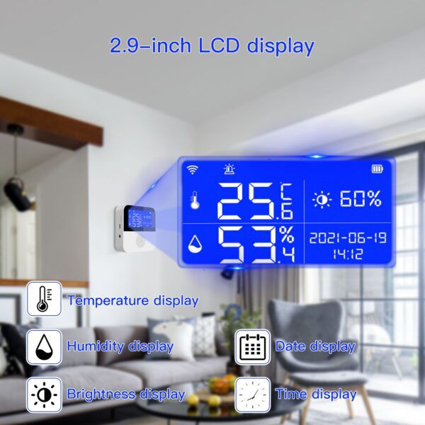 Smartlife WiFi Temperatuur- & Luchtvochtigheidsmeter - Afbeelding 2