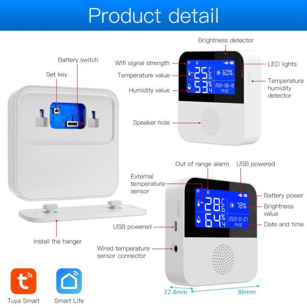 Smartlife WiFi Temperatuur- & Luchtvochtigheidsmeter - Afbeelding 5