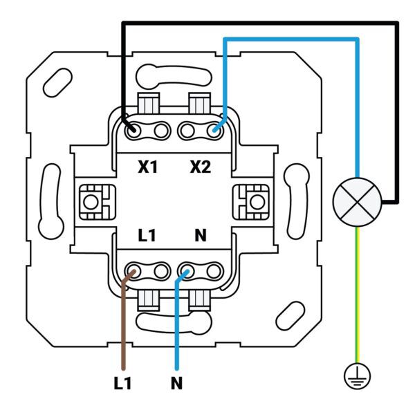 ION Wipschakelaar 2-polig inbouw basis - Afbeelding 2
