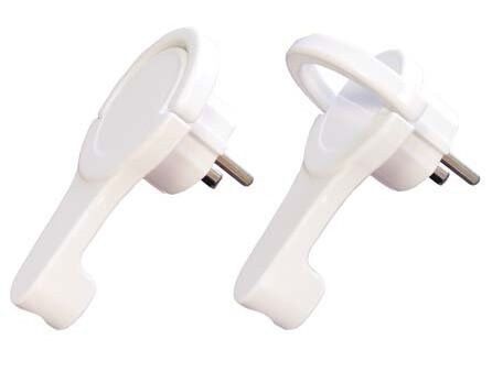 Product thumbnail Witte stekker extra plat haaks + randaarde