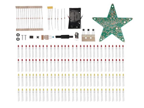 Soldeerkit, DIY, grote ster met 60 LEDs, Multi-effect - Afbeelding 2