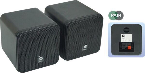 Zwarte 4" full range mini opbouw luidsprekerset