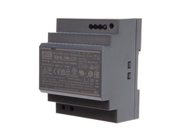 VOEDING - 1 UITGANG - 100W - DIN-RAILMONTAGE - 12V  7.5A