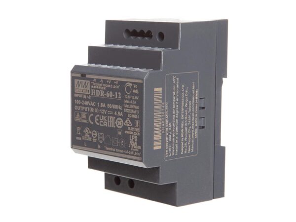 VOEDING - 1 UITGANG - 60W - DIN-RAILMONTAGE - 12V 4.5A