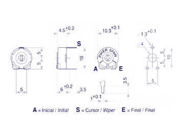 Product thumbnail INSTELPOTMETER 100 OHM (SMALL - HOR - FOR SCREWDRIVER)