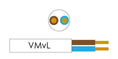 Product thumbnail VMVL 2 x 1.00mm² wit rond snoer