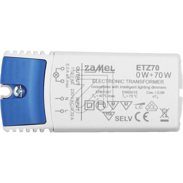 ETZ elektronische LED/halogeen-trafo 0.1 tot 70Watt - Afbeelding 3