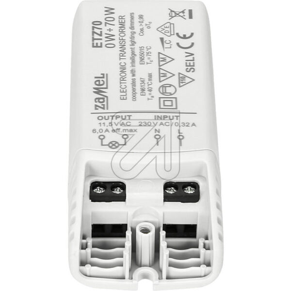 ETZ elektronische LED/halogeen-trafo 0.1 tot 70Watt - Afbeelding 2