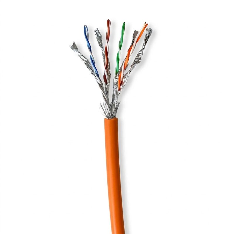 Product thumbnail S/FTP (PiMF) CAT7A netwerkkabel oranje per meter massieve kern