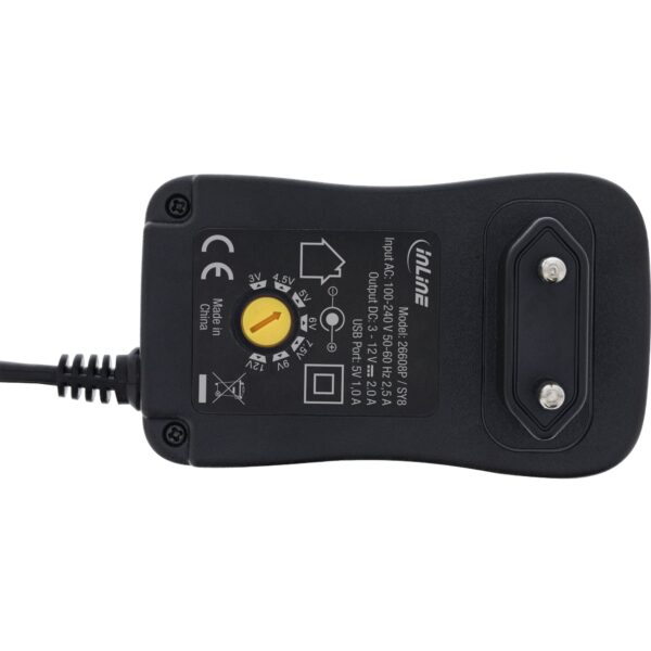 Universele Voedingsadapter 2,5A 3V/4,5V/5V/6V/7,5V/9V/12VDC + USB 5V - Afbeelding 2
