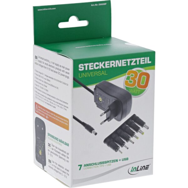 Universele Voedingsadapter 2,5A 3V/4,5V/5V/6V/7,5V/9V/12VDC + USB 5V - Afbeelding 5
