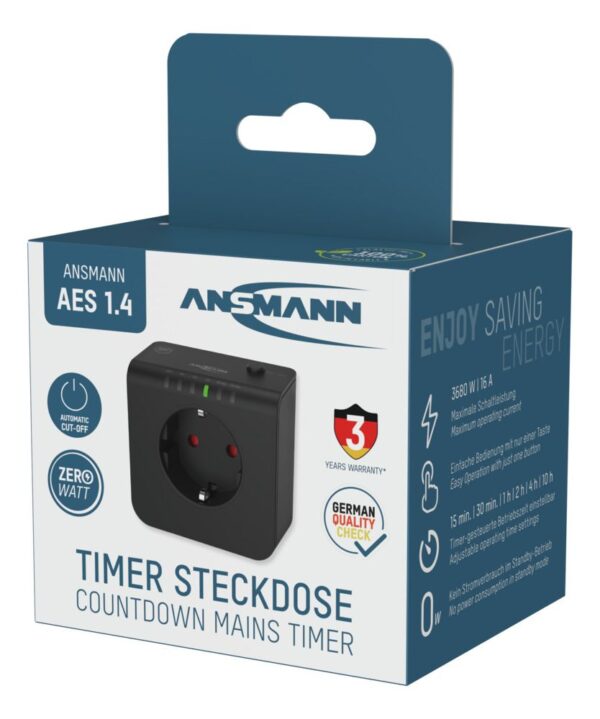 ANSMANN AES1.4 TIMER STEKKER ZWART - Afbeelding 2