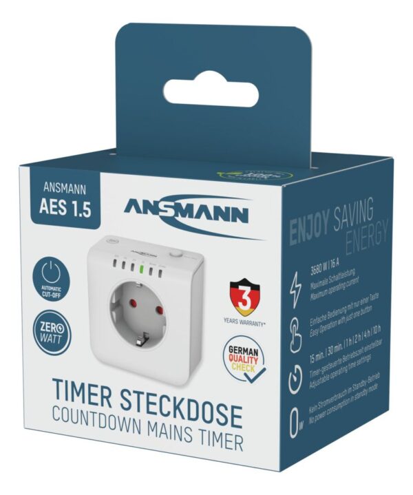 ANSMANN AES1.5 TIMER STEKKER WIT - Afbeelding 2