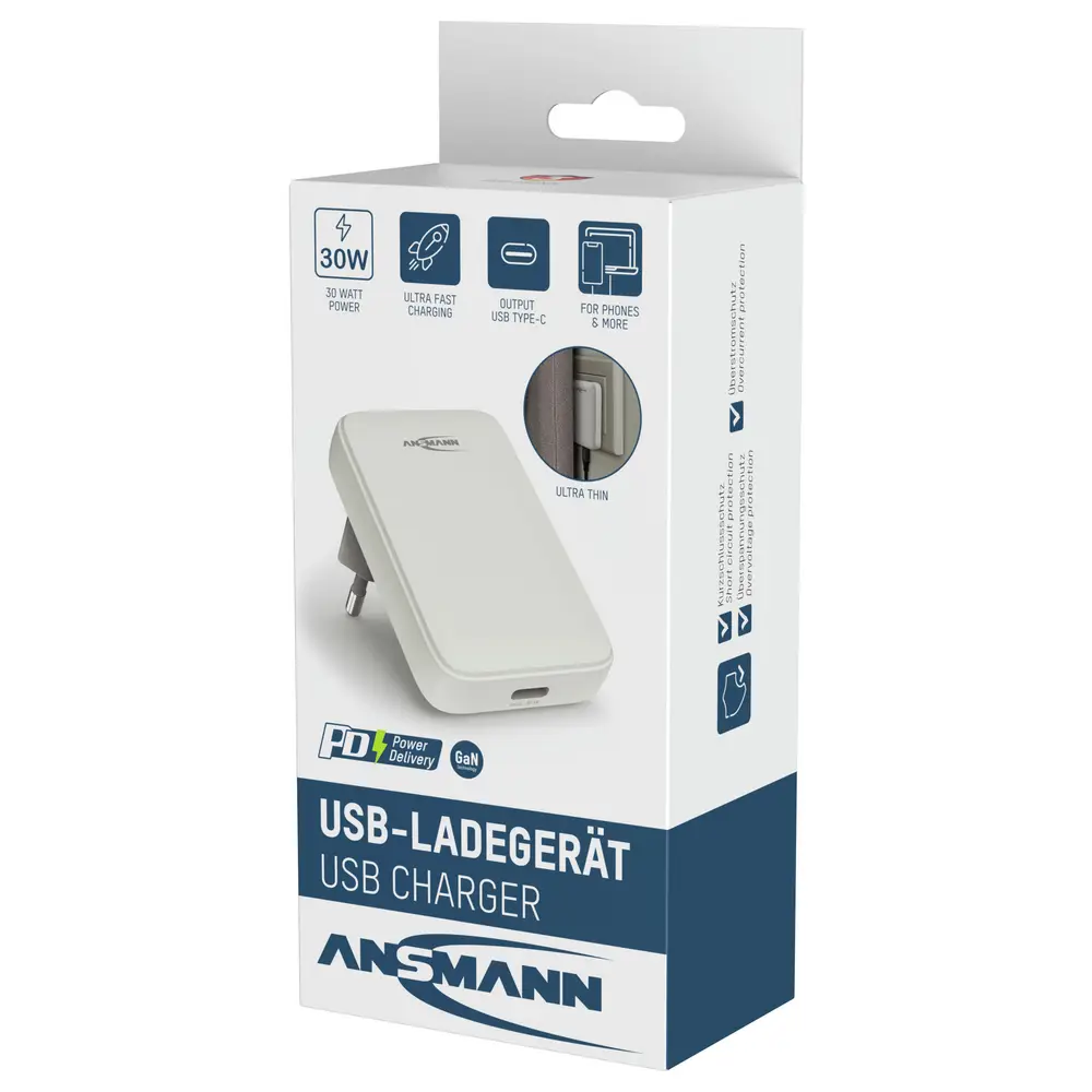 ANSMANN USB-C LADER 30W GaN EXTRA PLAT - Afbeelding 3