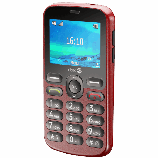 Doro 1880 4G telefoon rood inclusief bureaulader - Afbeelding 4