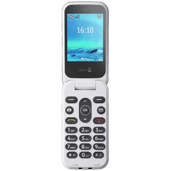 Doro 2820 4G telefoon blauw/wit inclusief bureaulader - Afbeelding 4
