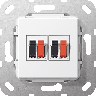 Product thumbnail Gira ST55 luidsprekeraansluiting 2-voudig zuiver wit glans