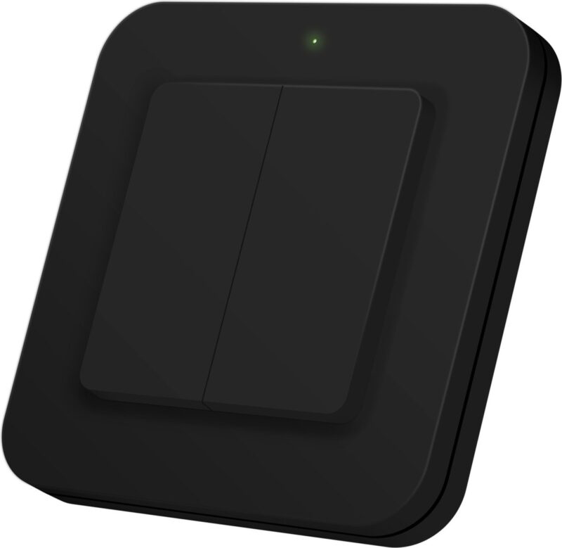 Product thumbnail Draadloze wandschakelaar enkel of dubbel zwart
