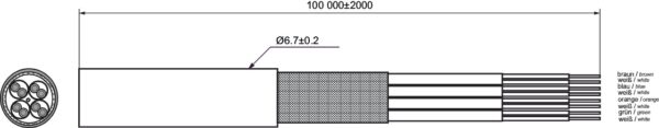 S/FTP (PiMF) CAT6A netwerkkabel zwart per meter massieve kern - Afbeelding 2