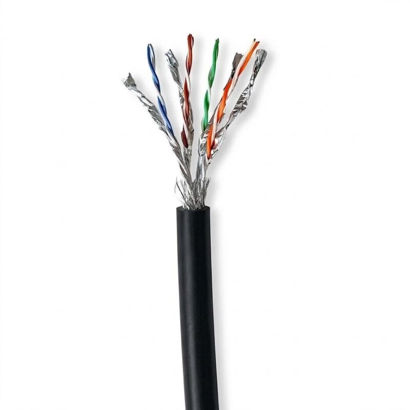 Product thumbnail S/FTP (PiMF) CAT6A netwerkkabel | CAT6A | Zwart  | Massieve Kern | Per Meter | UV Bestendig