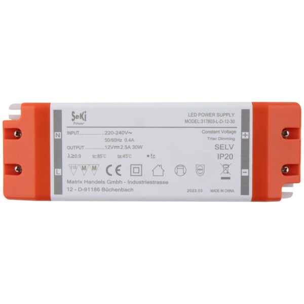 LED-voeding 30W 12VDC dimbaar