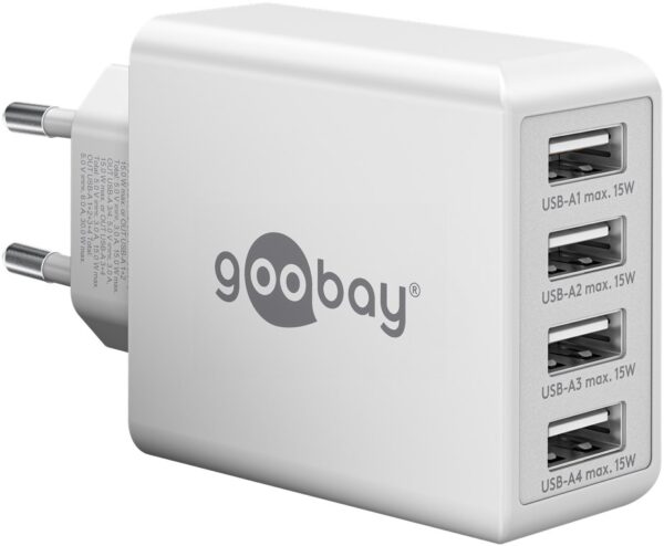USB-A Multipoort lader 30W | wit | 4x USB-A