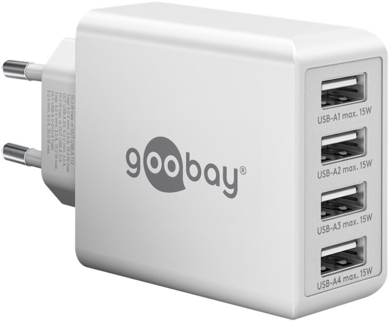 Product thumbnail USB-A Multipoort lader 30W | wit | 4x USB-A