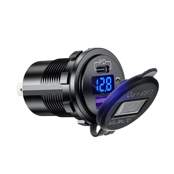 USB-A QC3.0 en USB-C PD AUTOLADER INBOUW (12-24 VDC IN, 5V/3A, 9V/2A, 12V/1.5A UIT) - Afbeelding 3