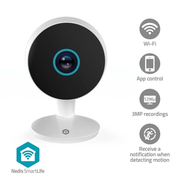 Wi-Fi SmartLife Camera voor Binnen 3MP Full HD Nachtzicht Wit - Afbeelding 2