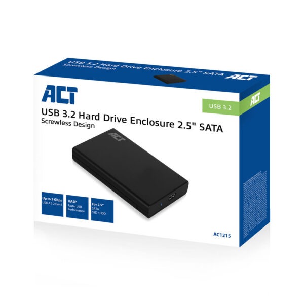 ACT 2,5" SATA harde schijf behuizing, USB-A 3.2 Gen1 - Afbeelding 2