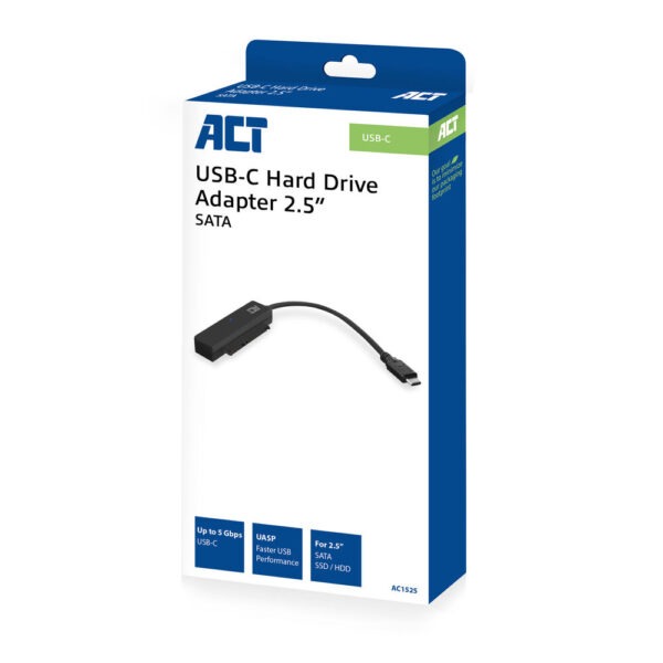 ACT USB-C adapterkabel naar 2,5" SATA HDD/SSD - Afbeelding 2