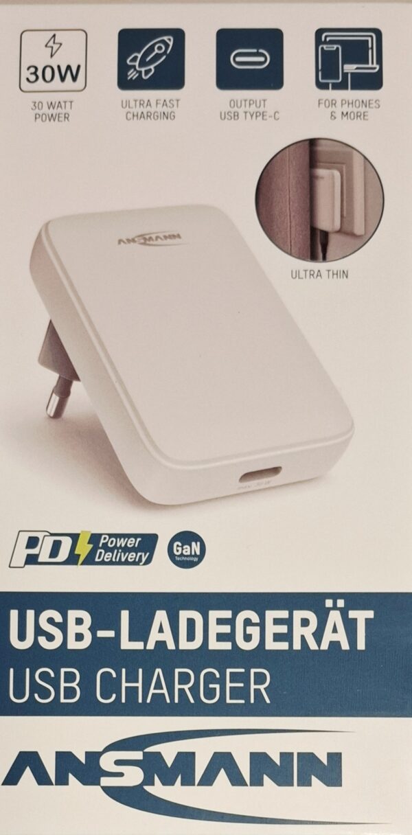 ANSMANN USB-C LADER 30W GaN EXTRA PLAT