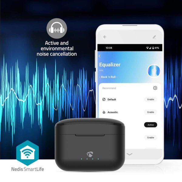 Draadloze Oordopjes Fully Hybrid Noise Cancelling | Bluetooth | Charging case | Zwart - Afbeelding 3