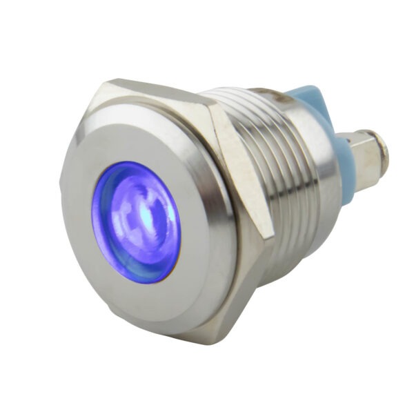 LED 6-24V INDICATIELAMP BLAUW IP67 16mm