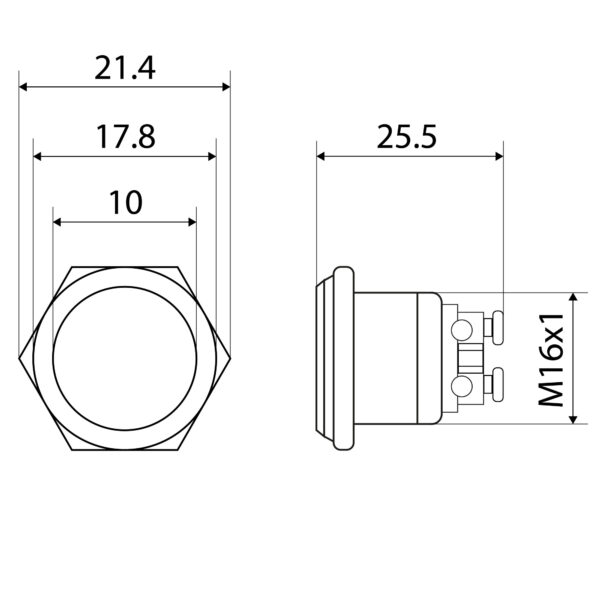 LED 6-24V INDICATIELAMP GROEN IP67 16mm - Afbeelding 3