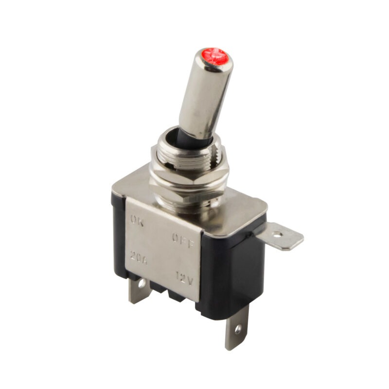 Product thumbnail TUIMELSCHAKELAAR ON-OFF 20A 12V ENKELPOLIG LED ROOD