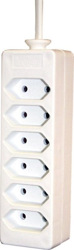 Product thumbnail 6-voudige euro stekkerdoos met 1,5 meter snoer wit