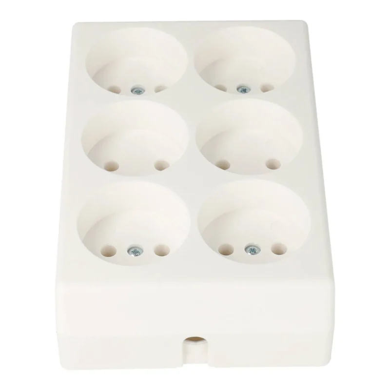 Product thumbnail Tafelcontactdoos 6V schroefbaar wit zonder randaarde